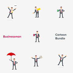 Illustration Vector Graphic of Businessman Cartoon Bundle