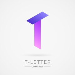 Bright isometric T letter