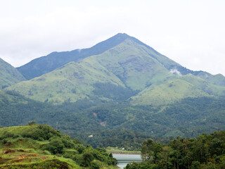 Beautiful hills in the Western Ghats against Banasura sagar dam wayanad, Kerala