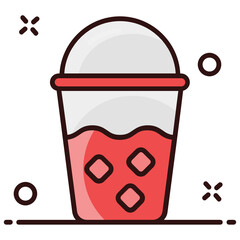 
Takeaway drink vector style, disposable fizzy drink in editable style 
