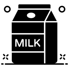 
Vector design of milk container, beverage in editable style 
