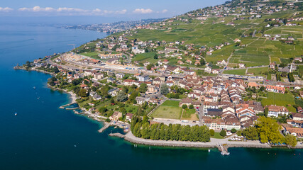 Aerial view from Lavaux, Switzerland