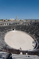 Les ar&egrave;nes de N&icirc;mes vues de l'int&eacute;rieur - Gard - France