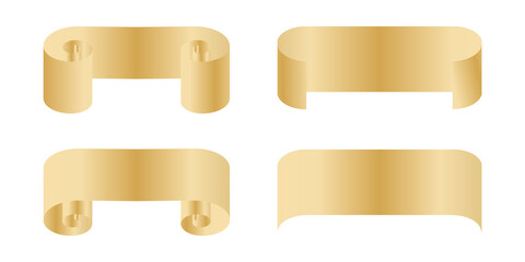 Isolated image of a set of paper scrolls in a gold gradient fill.