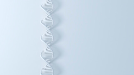 dna strand double helix with copy space. 3d medical illustration