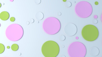 Abstract colorful geometric composition - multicolored circle background. Pink, green and blue