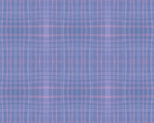 Blue Pastel Check. Seamless Plaid Pattern. 