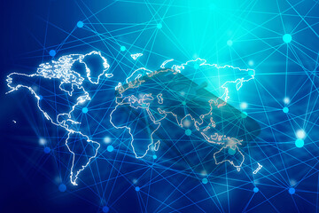 2d illustration world map abstract background