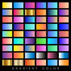 Gradients combinations. Color Ideas.(50+ gradients color) vector