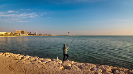 Fototapeta na wymiar Wonderful Morning view in Al khobar Corniche - Al- Khobar, Saudi Arabia.