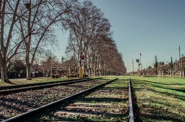 railroad tracks in the morning