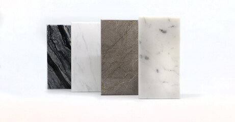 Surface of stone texture, Front view of color samples stone, Marble solid material for interior design.
