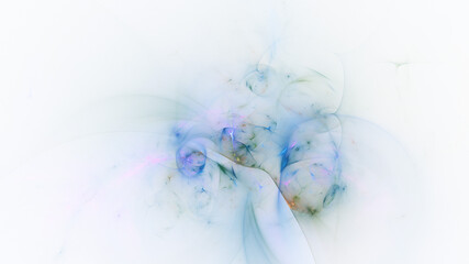 Abstract colorful blue and violet glowing shapes. Fantasy light background. Digital fractal art. 3d rendering.