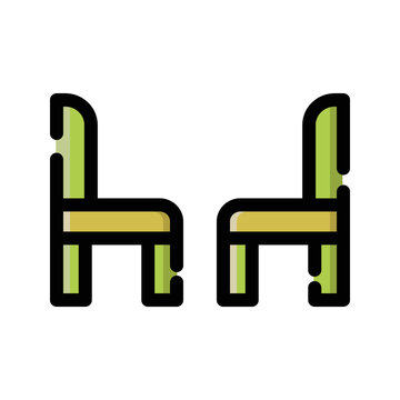 Colored Cafe Chair Cafe Items Vector Icon