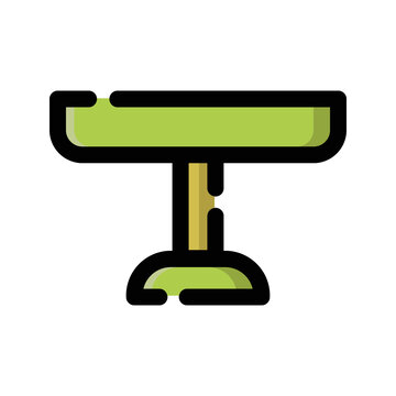Colored Cafe Table Desk Cafe Items Vector Icon