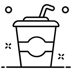
Takeaway drink vector style, disposable drink in editable style 
