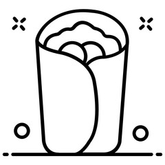 
A mexican food tacos, tortilla sandwich icon.
