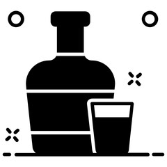 
Whisky bottle with glass, beverage in style
