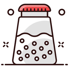 
An icon design of salt pot, condiments in editable style 
