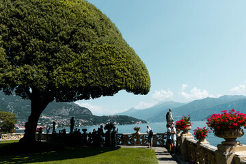 From the famous Villa del Balbianello at the Lago di Como in Northitaly you can see the beautiful nature which surrounds this place. This tree was the center a of the garden.