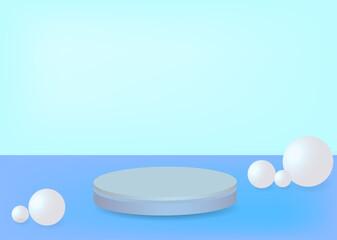 3D Rendered Product display podium, Background studio in pastel color, vector illustration.