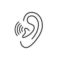 thin line ear logo like easy listening