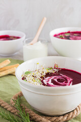 Beetroot Soup with Sour Cream