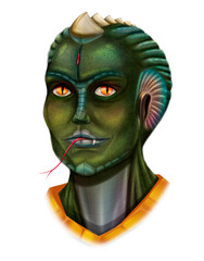 Person in mask reptilian