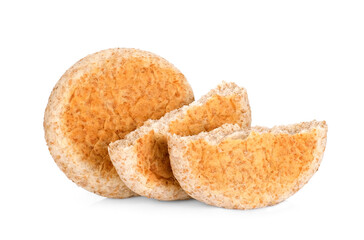 whole wheat burger buns isolated on white background