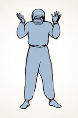 Doctor in uniform from virus. Vector drawing