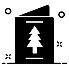 
An editable vector of christmas card, icon 
