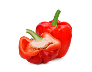 sweet red pepper isolated on white background