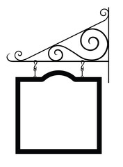 Wrought Iron Scrolled Bracket with Sign Shape