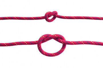 Double fisherman knot isolated on white background