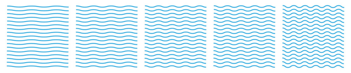 Set of wavy zigzag lines. Wave thin line background. Vector zigzag and wavy blue horizontal underline. Vector illustration EPS10. © Bohdan