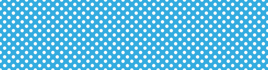 White dots seamless pattern on blue background. Abstract monochrome polka dots. Vector illustration, EPS10.