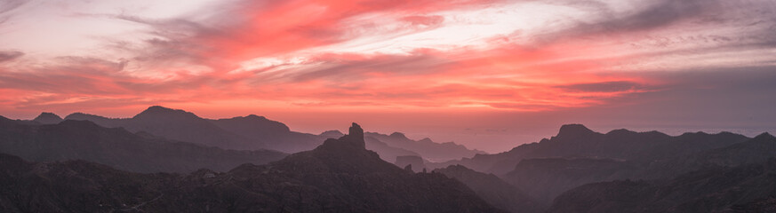 Atardecer increíble en el Bentayga, Gran Canaria, España
