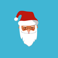 Merry Christmas 2021 Santa Claus vector stock card in blue background