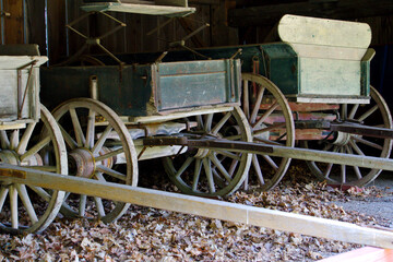 Fototapeta na wymiar old vintage wooden horse cart