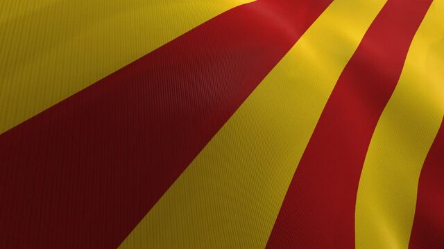 Green screen 3d waving flag from Catalunya, Spain