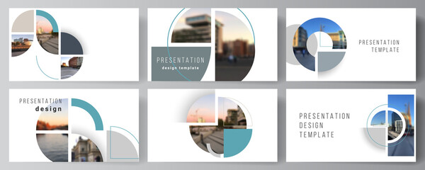 Vector layout of the presentation slides design business templates, multipurpose template for presentation brochure. Background with abstract circle round banners. Corporate business concept template