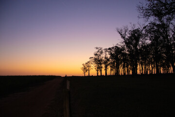 sunset on the road