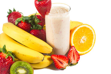 healthy strawberry smoothie with fruits