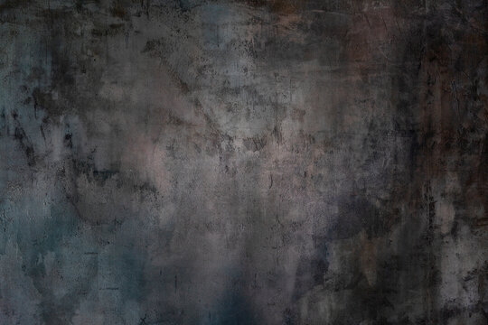Dirty dark gray-brown concrete wall. Background. Space for text.