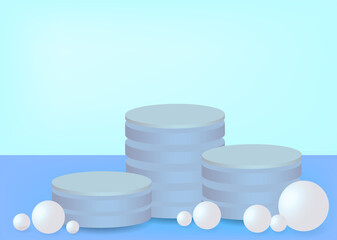 3D Product display podium, Background studio in pastel color, vector illustration.