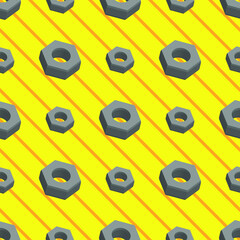 seamless pattern of nuts on a yellow background