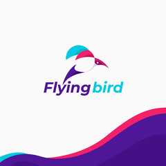 Fototapeta na wymiar Flying Bird Logo Design Branding Concept 