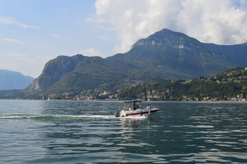 The beautiful landscape around the mountains of Lake Como in Lombardy in Northern Italy