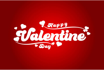 Happy Valentines Day typography poster with handwritten calligraphy text isolated on Red pink background Vector Illustration Cute love sale banner or romantic greeting card