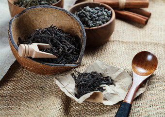 some kind of tea on canvas background